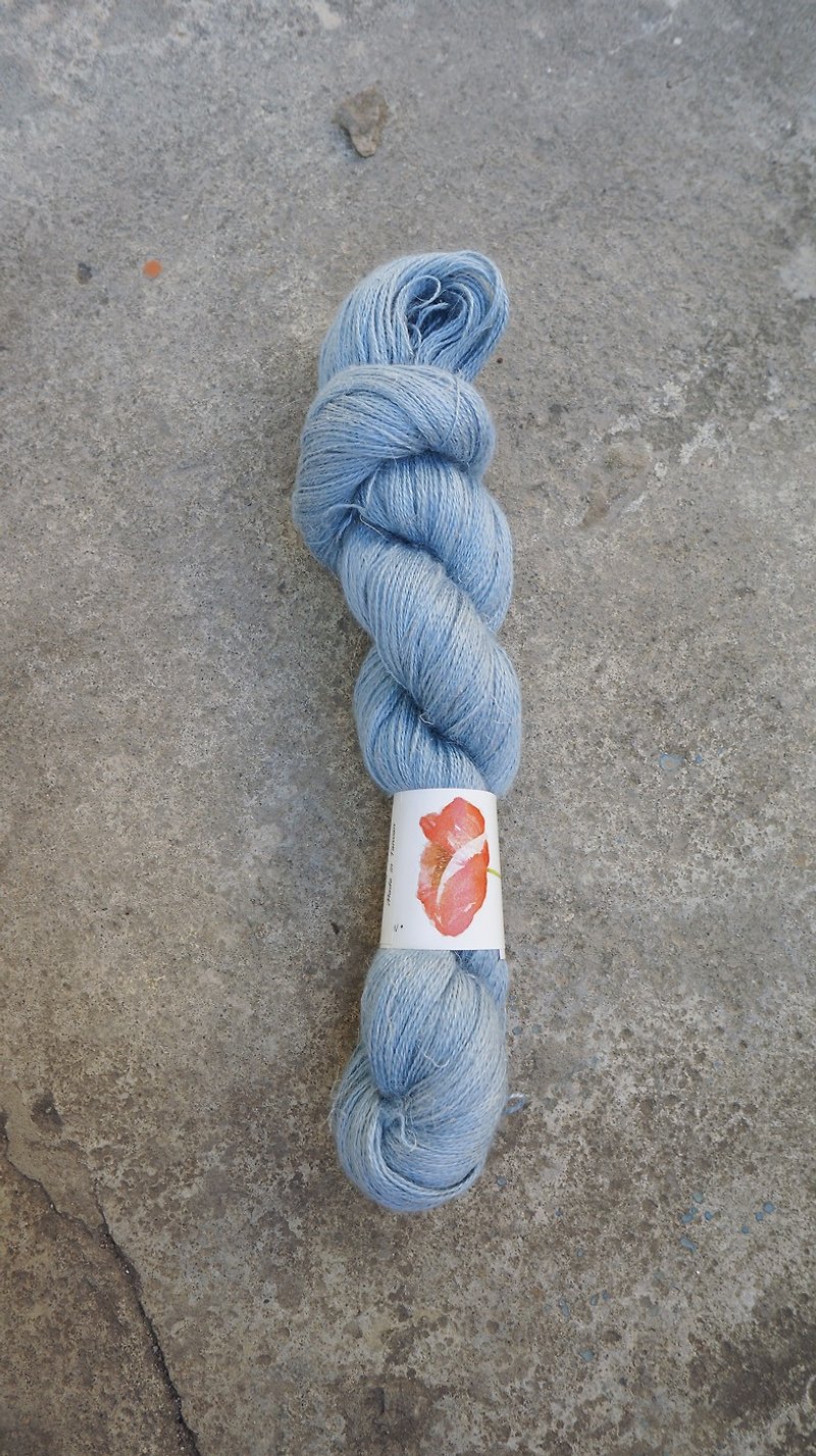 手染蕾丝线。蓝灰(羊驼/真丝/亚麻) - 编织/刺绣/羊毛毡/裁缝 - 羊毛 