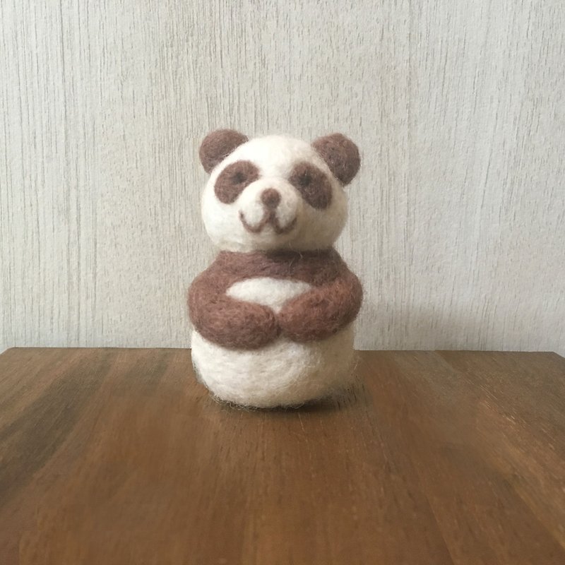 Matryoshka felt doll - panda - 玩偶/公仔 - 羊毛 咖啡色