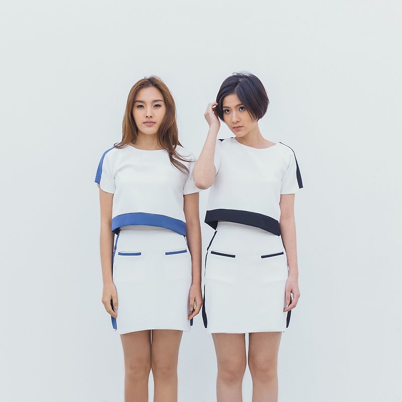Two tone Skirt - 裙子 - 其他材质 白色