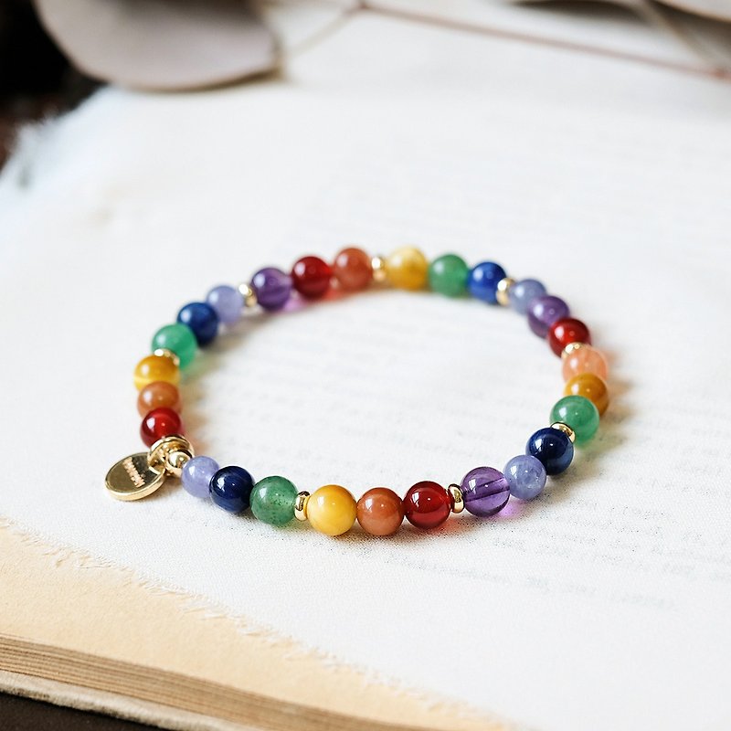 Rainbow 彩虹 美好的祝福 手链 矿石水晶 - 手链/手环 - 宝石 多色