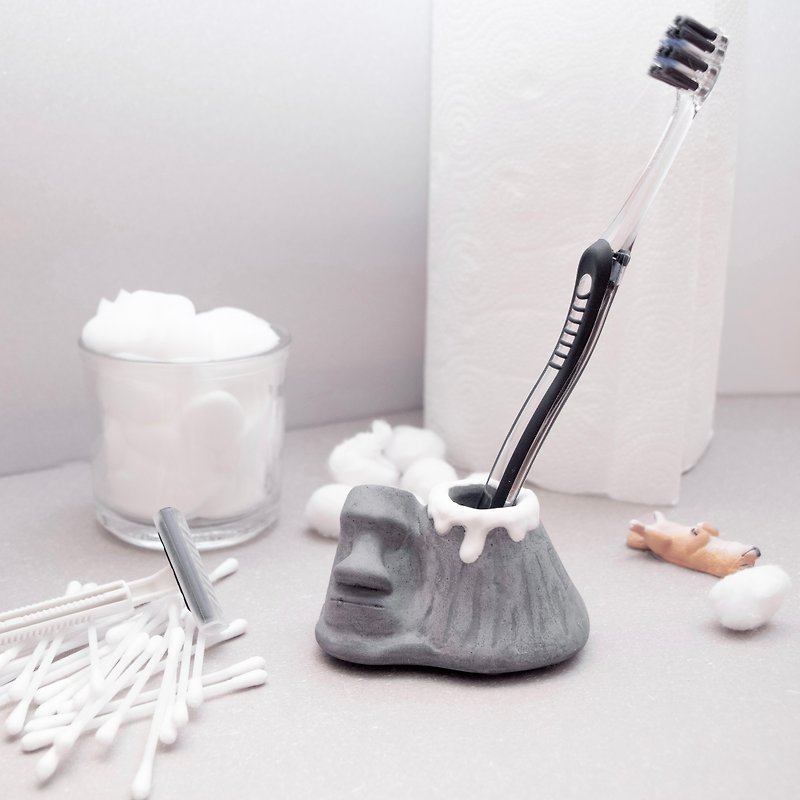 摩艾火山牙刷架 - 卫浴用品 - 其他材质 灰色