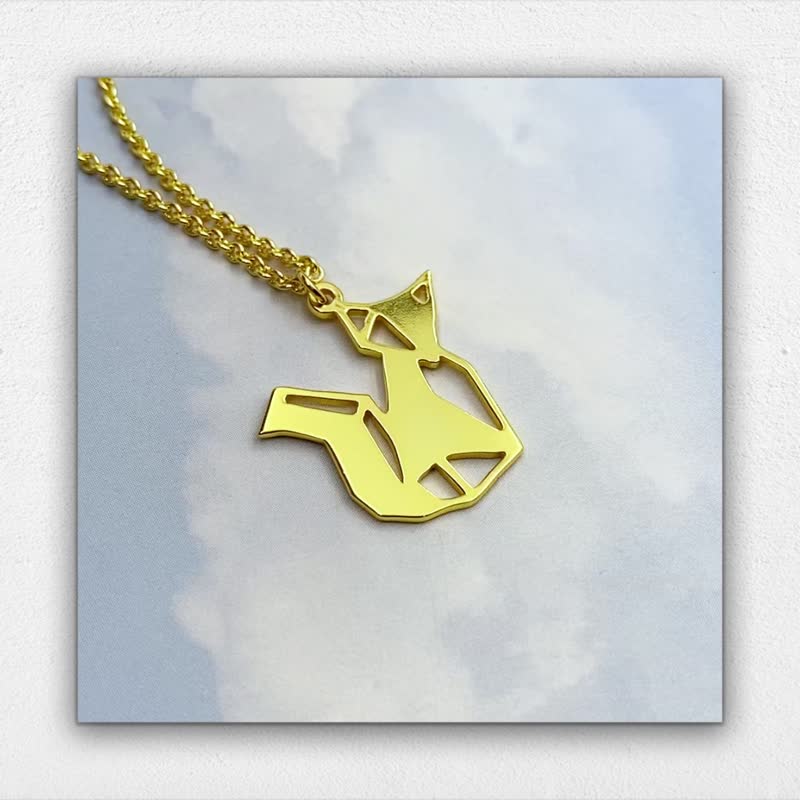 狐狸折纸项链 - 项链 - 铜/黄铜 金色