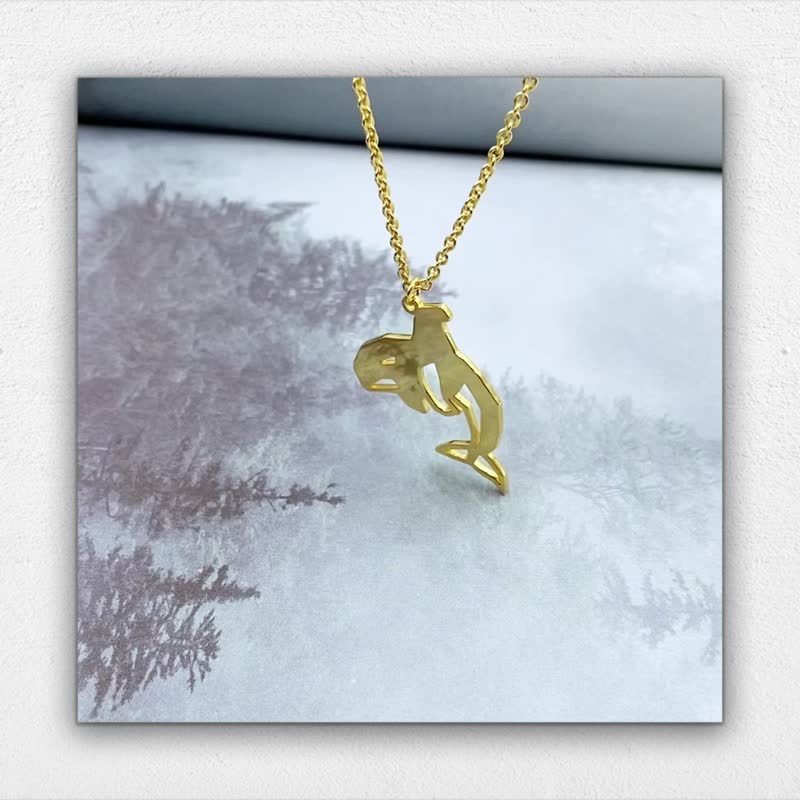 虎鲸折纸项链 - 项链 - 铜/黄铜 金色