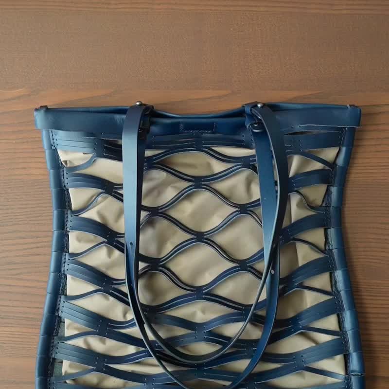 波纹托特包 - Ripple tote bag - 手提包/手提袋 - 真皮 多色