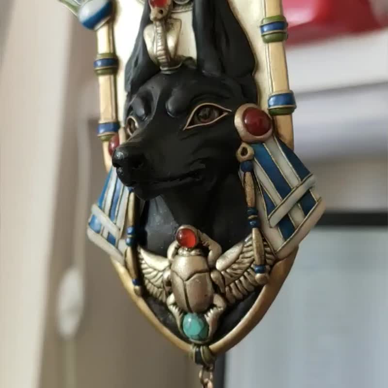 Anubis necklace,Egyptian jewelry,Ethnic necklace,Anubis pendant,Anubis jewelry, - 项链 - 粘土 多色