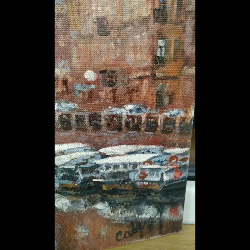 圣彼得堡绘画 城市景观 Petersburg Painting Cityscape Original Art 油畫原作 Embankment City - 海报/装饰画/版画 - 其他材质 多色