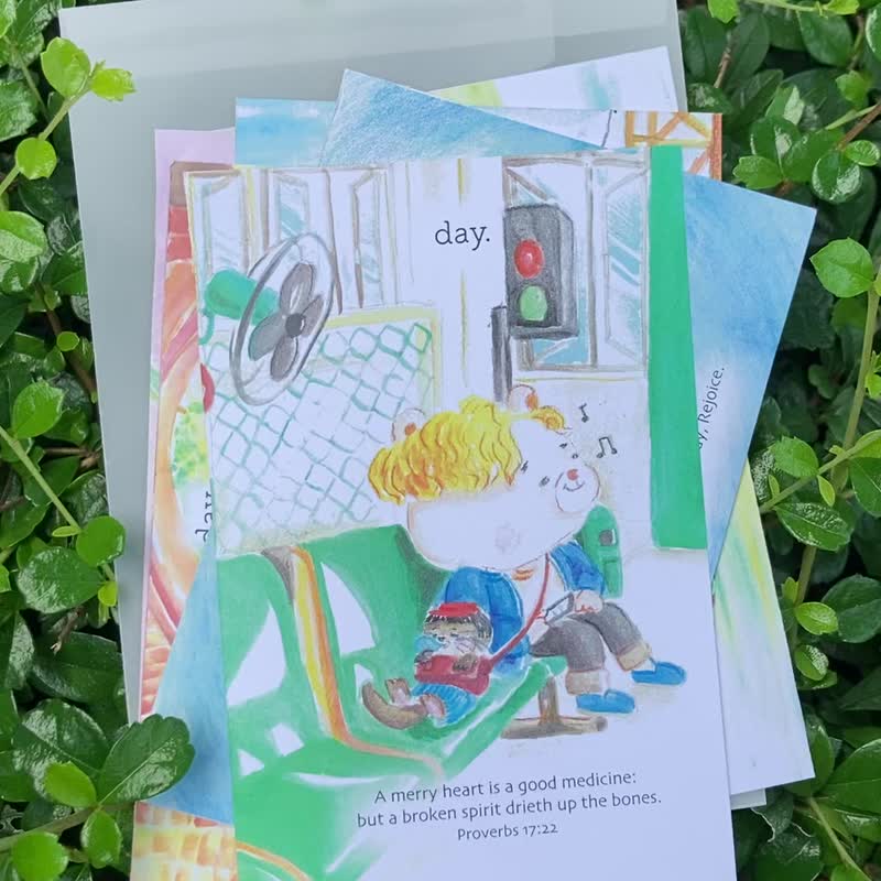 【福袋】一套6款或随机2款圣经金句心意卡 Postcard 明信片 - 卡片/明信片 - 纸 多色
