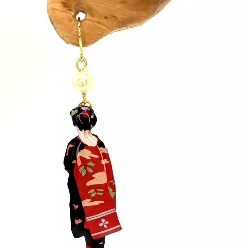 舞妓さん-kozumi- - 耳环/耳夹 - 树脂 