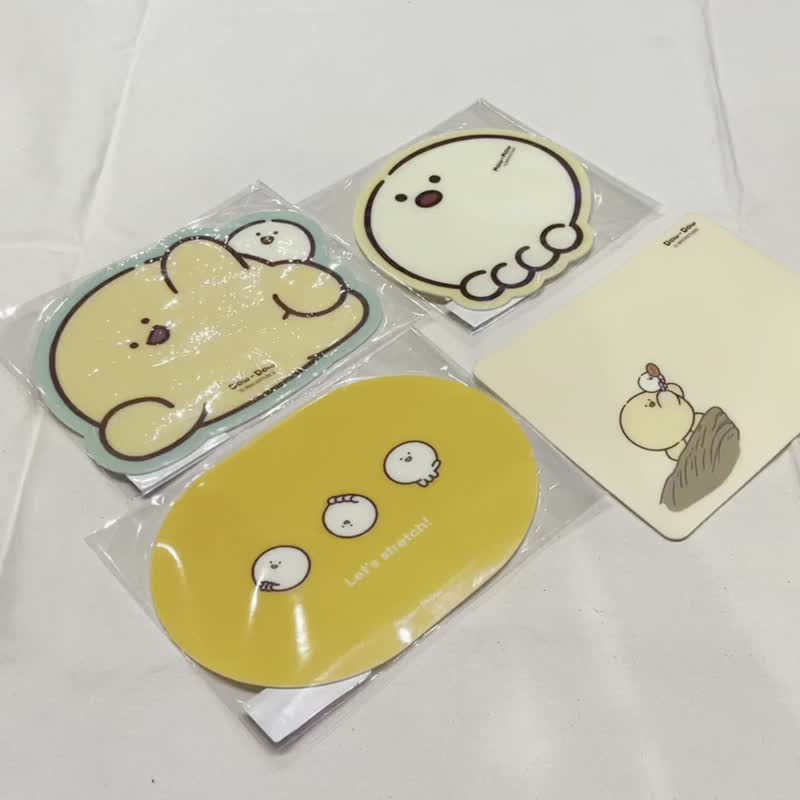 【韩国人气文创】DowDow & MowMow 可爱造型鼠标垫 4种 - 鼠标垫 - 塑料 黄色