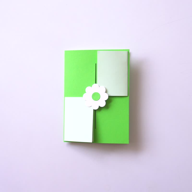 花花滑动4种机关卡片材料组合包－绿色 (需自己动手做) - 卡片/明信片 - 纸 绿色