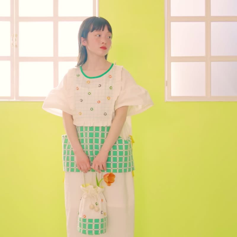 Flower Hill Dress - GREEN【花山连衣裙】 - 洋装/连衣裙 - 棉．麻 绿色