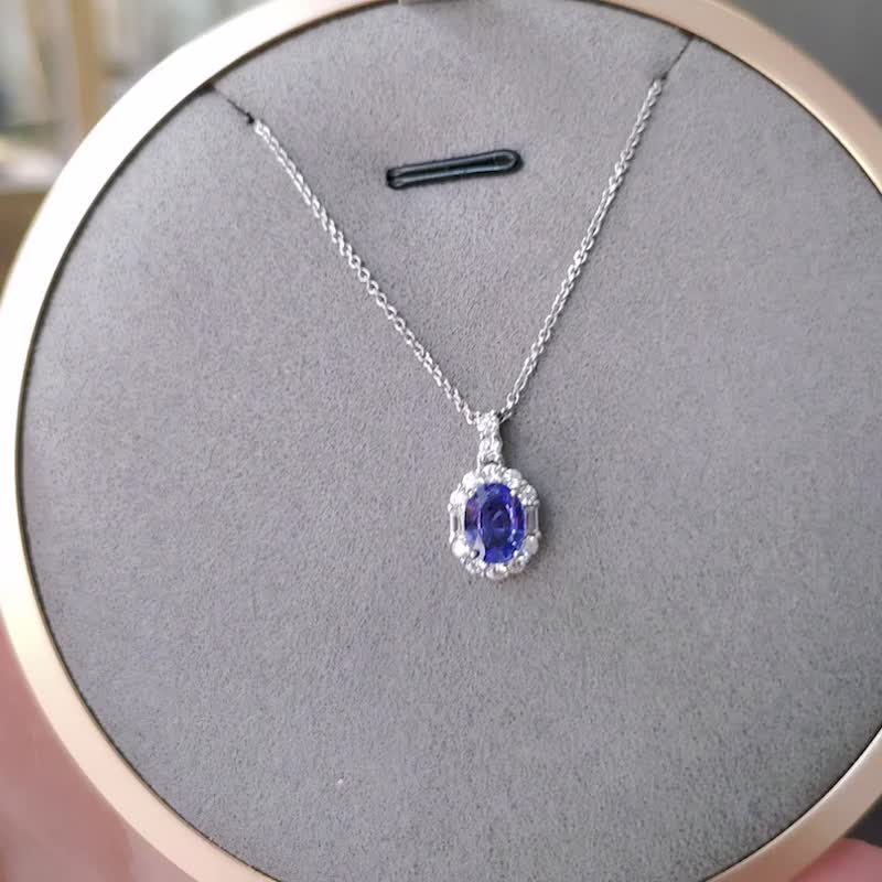 古典紫藤 | 丹泉石 / 坦桑石 | 天然宝石项链 - 项链 - 宝石 蓝色