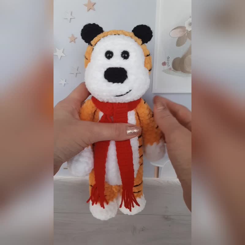 Hobbes stuffed tiger, Calvin and hobbes tiger, toy tiger Hobbes - 玩具/玩偶 - 其他材质 橘色