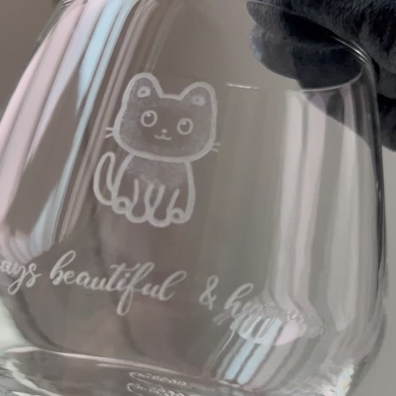 【定制化礼物】动物公版图案任选 可另定制化特征 生肖 雕刻 杯子 - 酒杯/酒器 - 玻璃 透明
