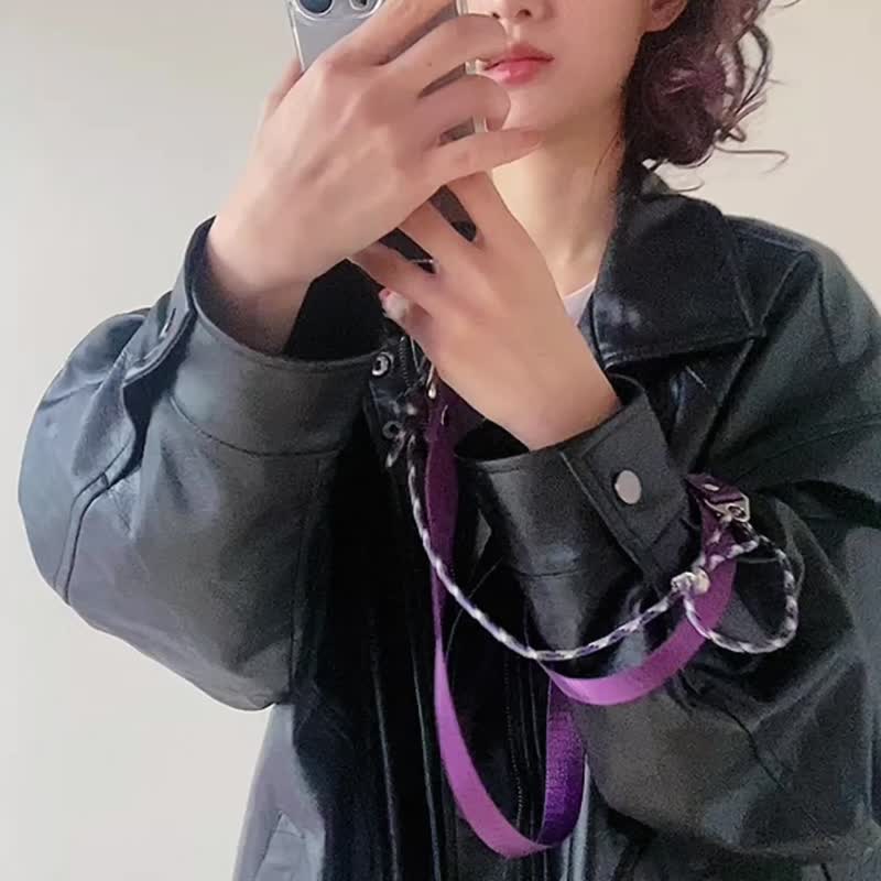 闪光系 | CRUSH - 紫罗兰 * 紫色 金属色 尼龙 伞绳 手机背带 - 挂绳/吊绳 - 尼龙 紫色