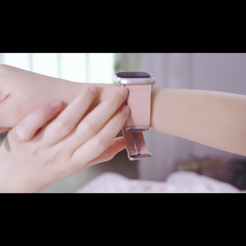 【悠游卡认证】Apple Watch 皮革悠游卡表带_樱花粉 - 数码小物 - 真皮 粉红色