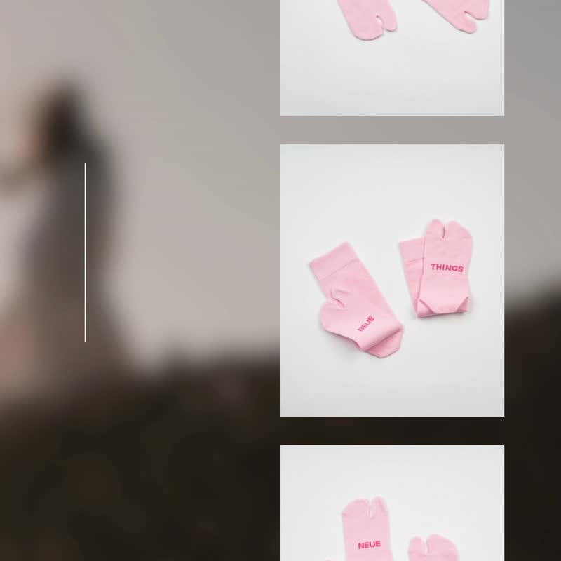 Tabi socks匹马棉两趾袜素色系列-少女粉 - 袜子 - 棉．麻 粉红色