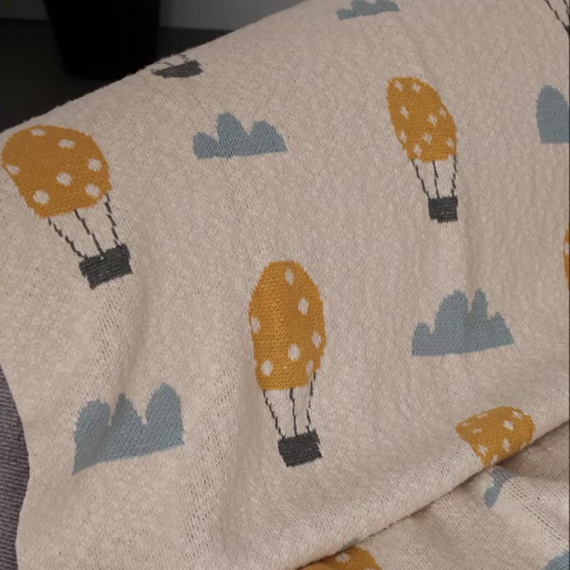 气球云朵全棉盖毯 沙发毯空调被 - 被子/毛毯 - 棉．麻 多色