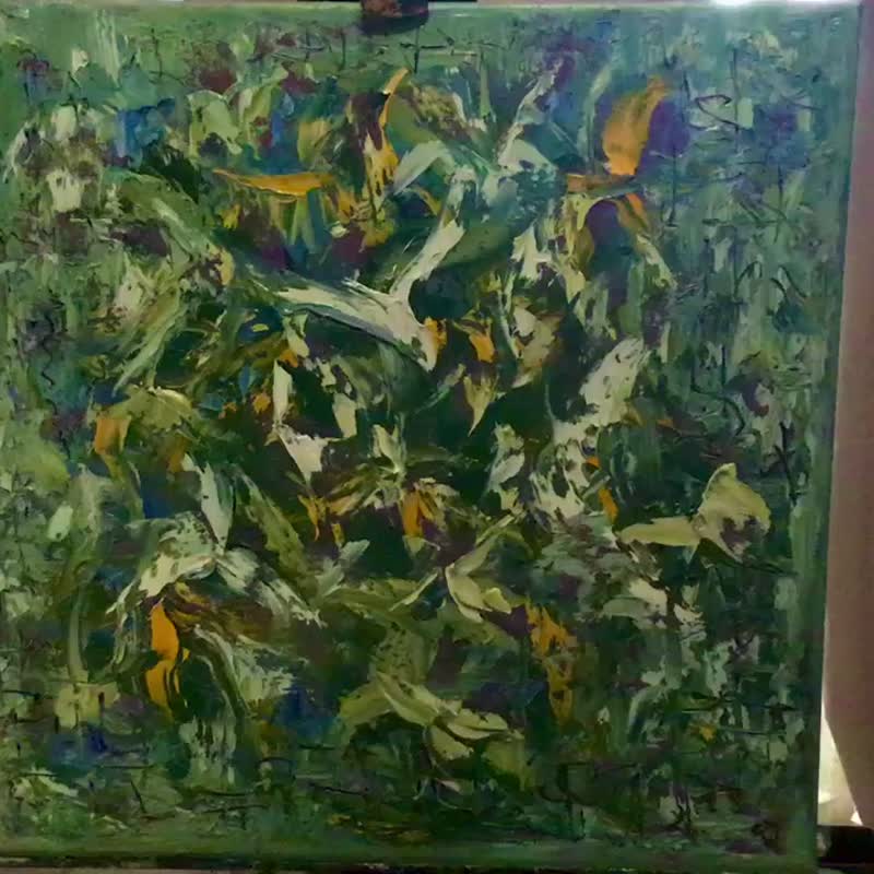 Flying in the jungle,original abstract oil painting on canvas - 墙贴/壁贴 - 其他材质 绿色