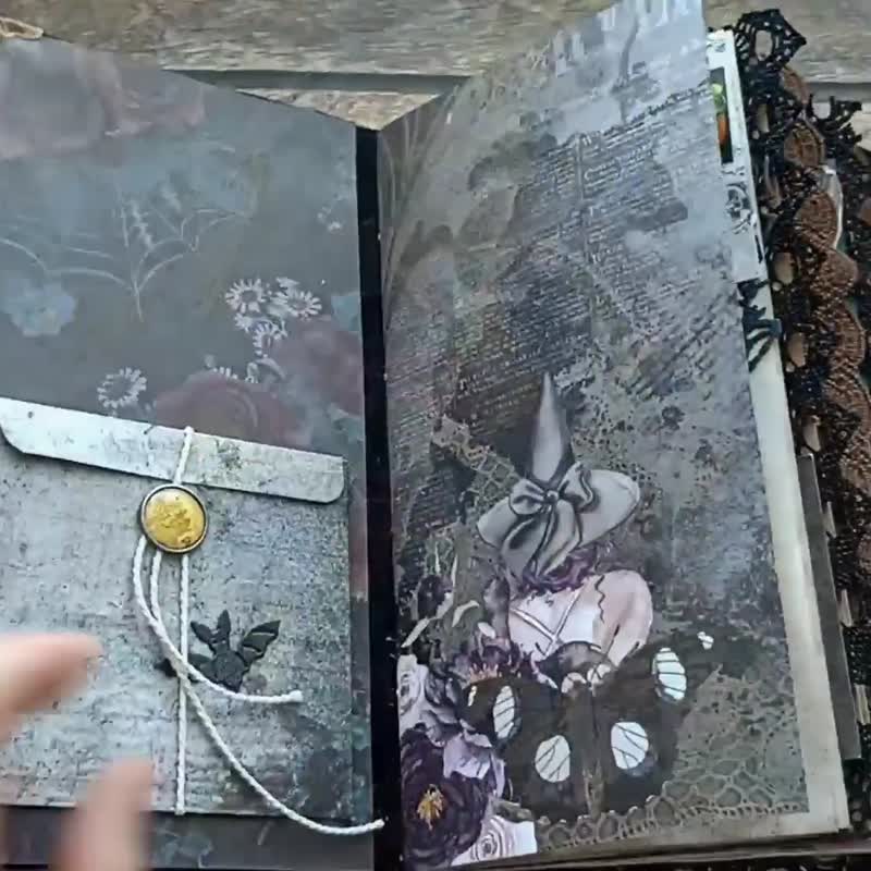 魔女垃圾日记 魔幻梦想日记已完成 魔女花月厚实 - 笔记本/手帐 - 纸 黑色