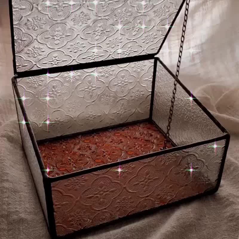 囍饼盒 l 镶嵌玻璃珠宝盒/饰品盒 - 摆饰 - 玻璃 透明