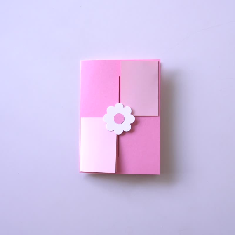 花花滑动4种机关卡片材料组合包－粉红色 (需自己动手做) - 卡片/明信片 - 纸 粉红色