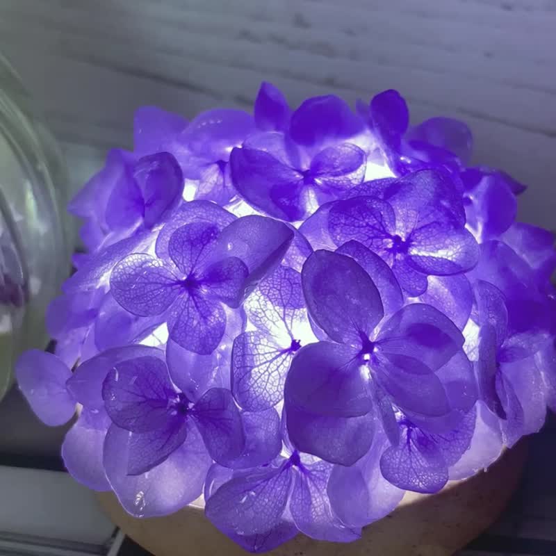 薰衣草紫艺术灯 绣球花手作夜灯 天然石气氛灯 - 灯具/灯饰 - 植物．花 紫色