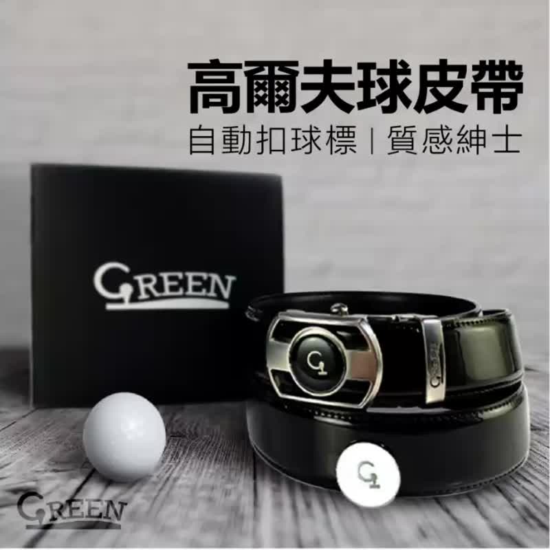 Green高尔夫球皮带 雾面 交换礼物 圣诞礼物 滑扣皮带 高尔夫球腰 - 腰带/皮带 - 人造皮革 黑色