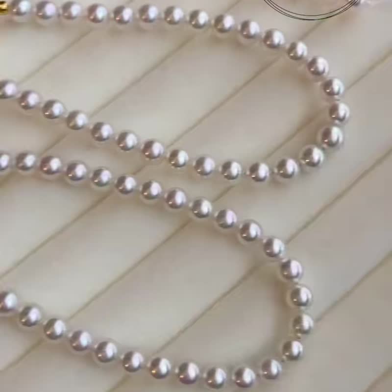 日本直送 akoyaパールブレスレット 日本製 あこや真珠ブレスレット 磁石リボン  akoya珍珠手鏈 蝴蝶結釦子 - 手链/手环 - 珍珠 白色