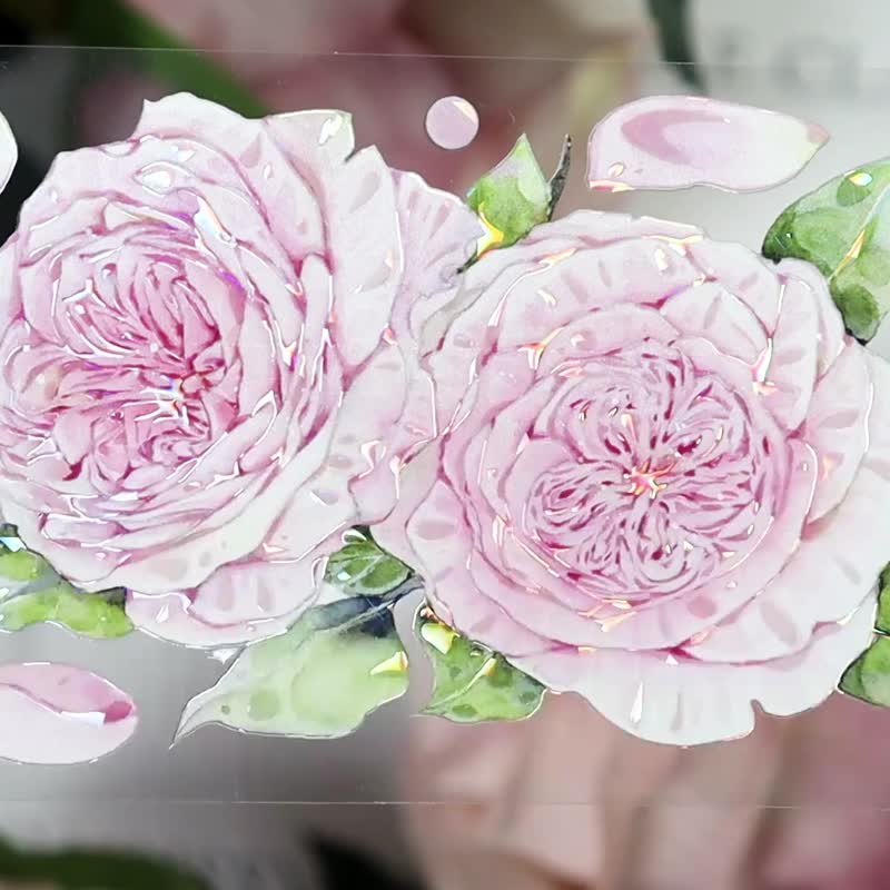 OKMT新七天原创社团咕卡贴纸PET手帐手账胶带 花卉特材 仙度瑞拉 - 纸胶带 - 塑料 粉红色