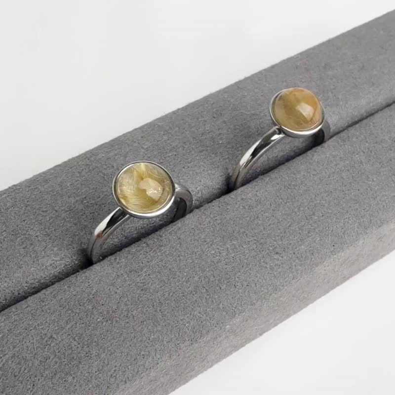 金星 | 发晶 / 金发晶 / 水晶 | 天然宝石戒指 - 戒指 - 宝石 橘色