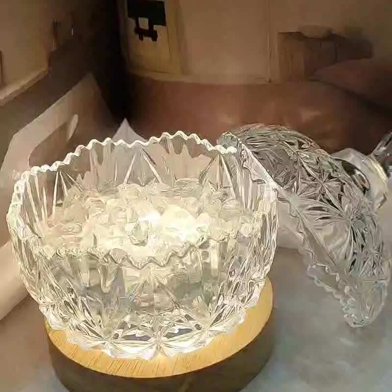 法式雕花消磁盒 - 收纳用品 - 玻璃 白色