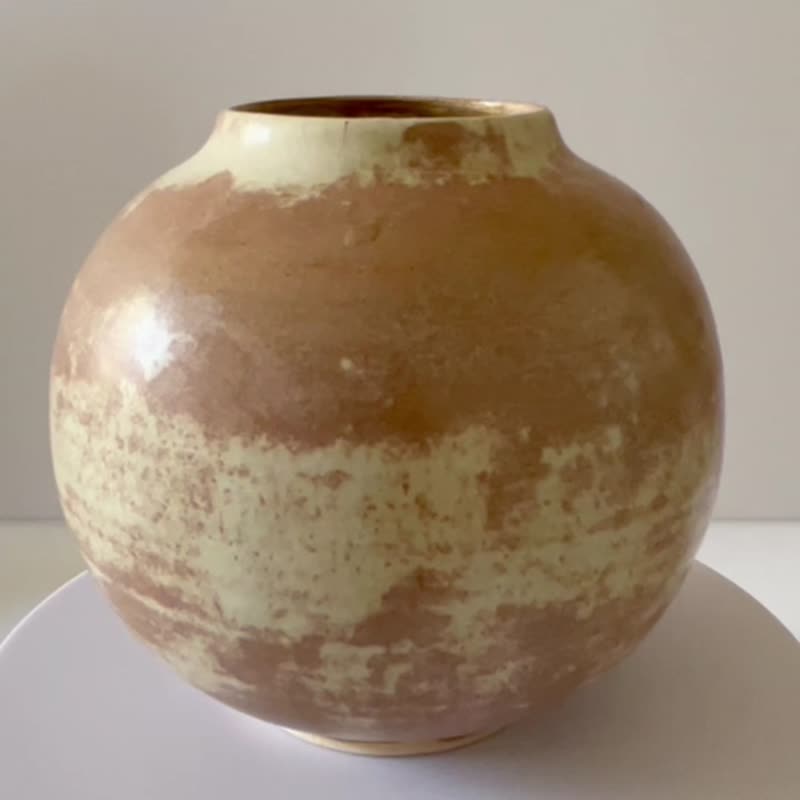 陶瓷圆花瓶 - 花瓶/陶器 - 陶 卡其色