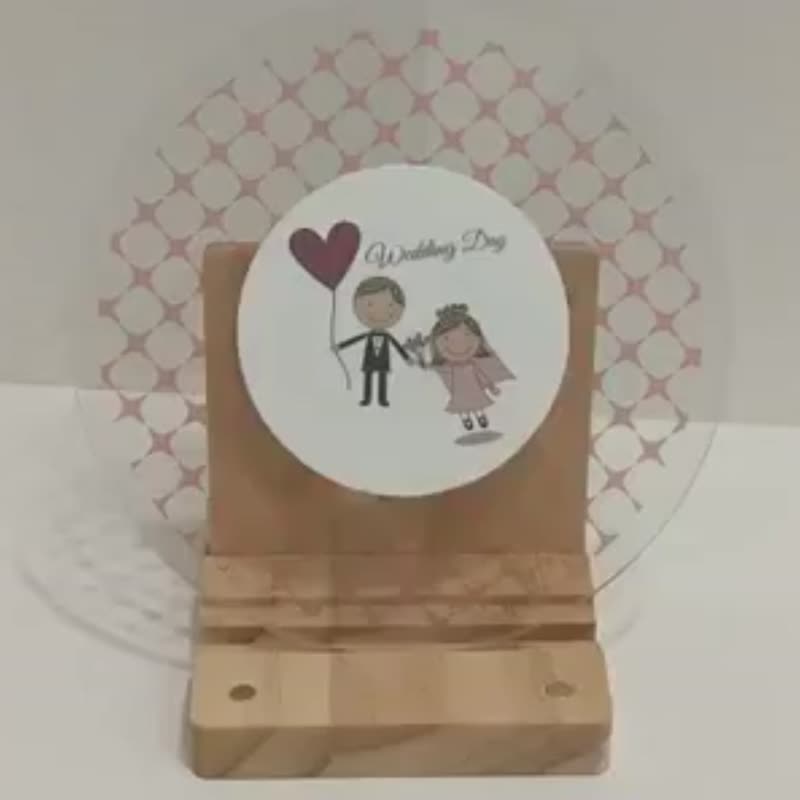压克力 LED 婚礼邀请卡 方形粉白情侣猫咪 含紙信封 结婚礼物 - 卡片/明信片 - 压克力 粉红色