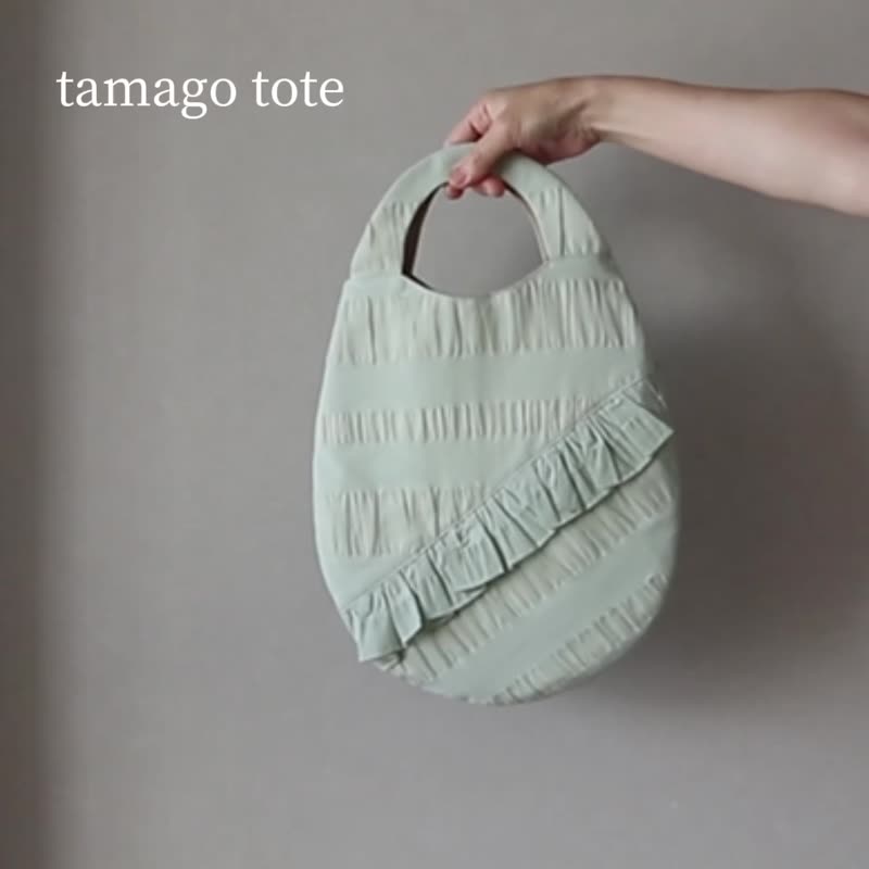 数量限定ちょこっとお出かけに便利tamago totesage green) - 手提包/手提袋 - 棉．麻 绿色