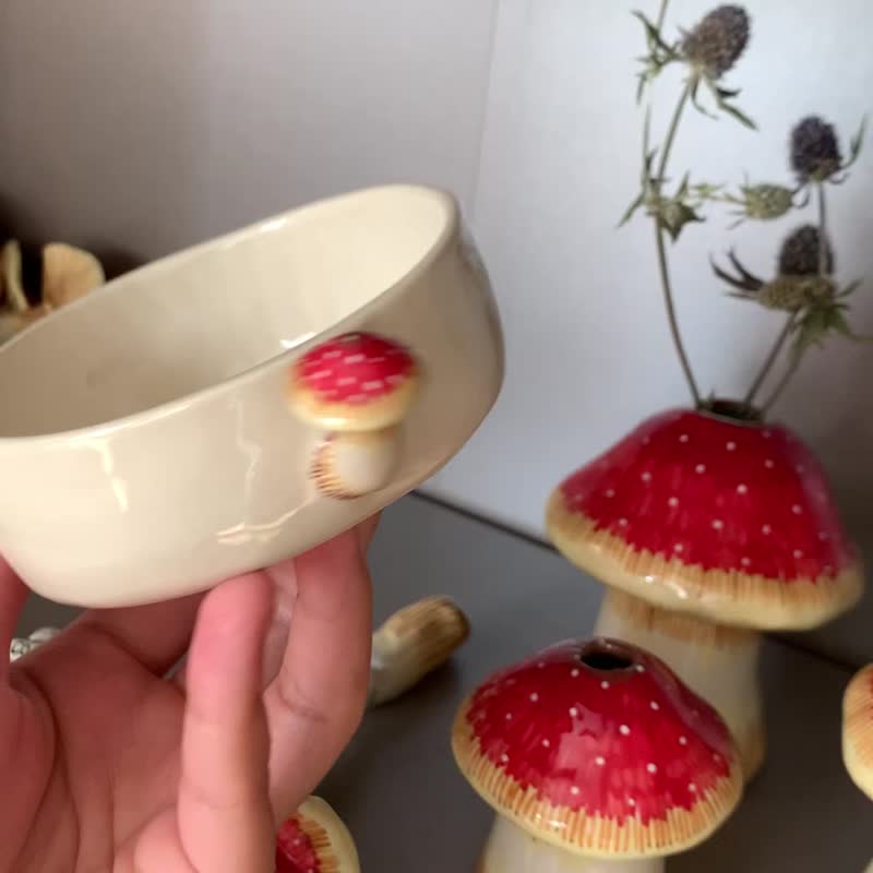 蘑菇酱杯 - 花瓶/陶器 - 陶 红色