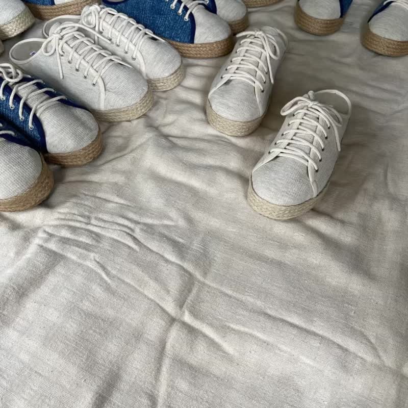 棉质系带拖鞋 - 其他 - 其他材质 蓝色