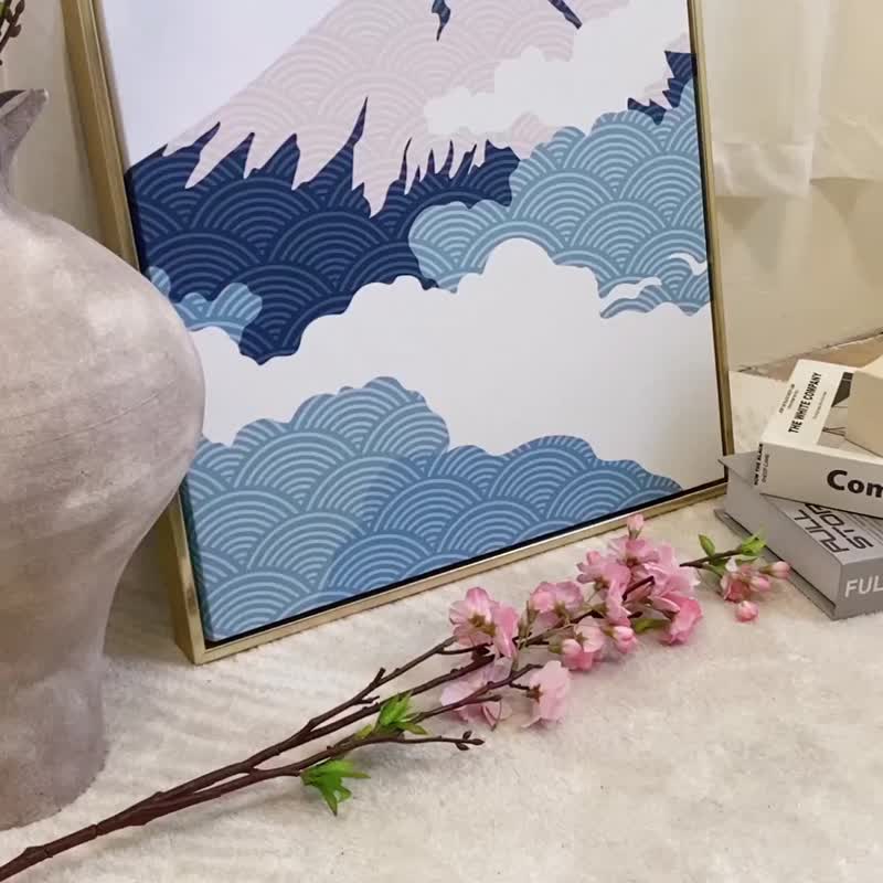 云气迷漫的富士山I - 和风/日本/富士山/复古风/居酒屋/怀旧感 - 海报/装饰画/版画 - 棉．麻 多色