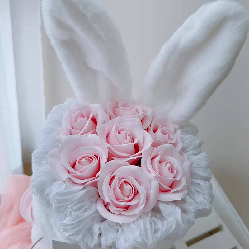 兔兔耳朵玫瑰花束 - 干燥花/捧花 - 植物．花 