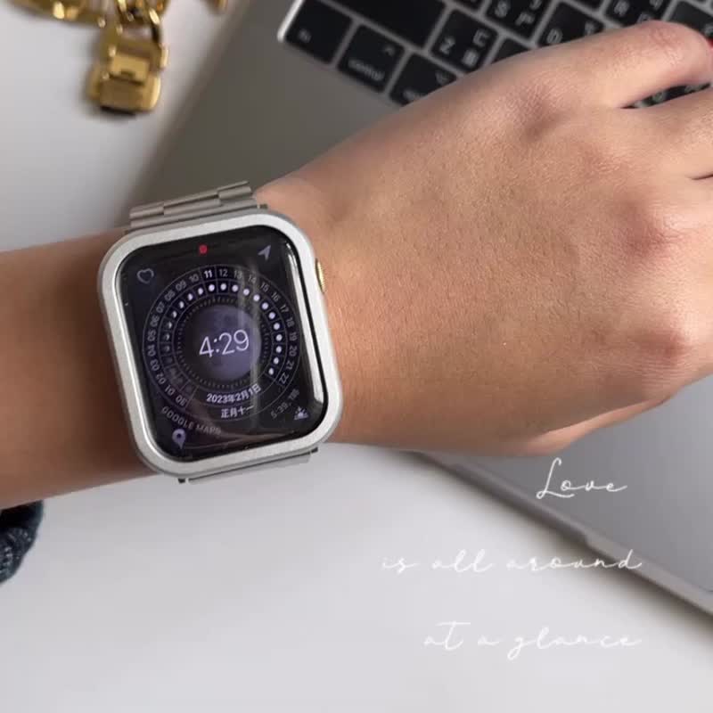 Apple Watch | 宽版复古不锈钢表带星光 钢色 男款女款 - 表带 - 不锈钢 